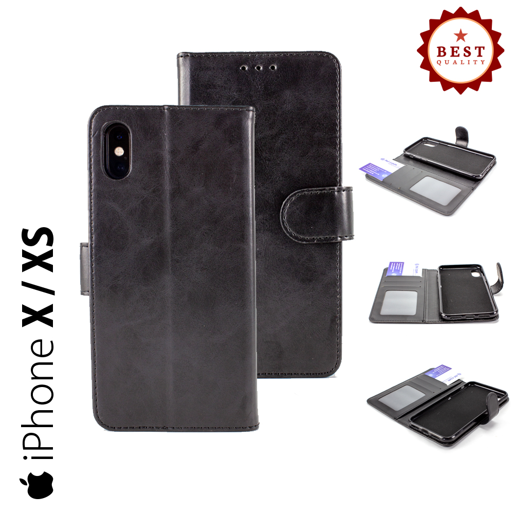 Book Tasche Easy - iPhone X, XS - black