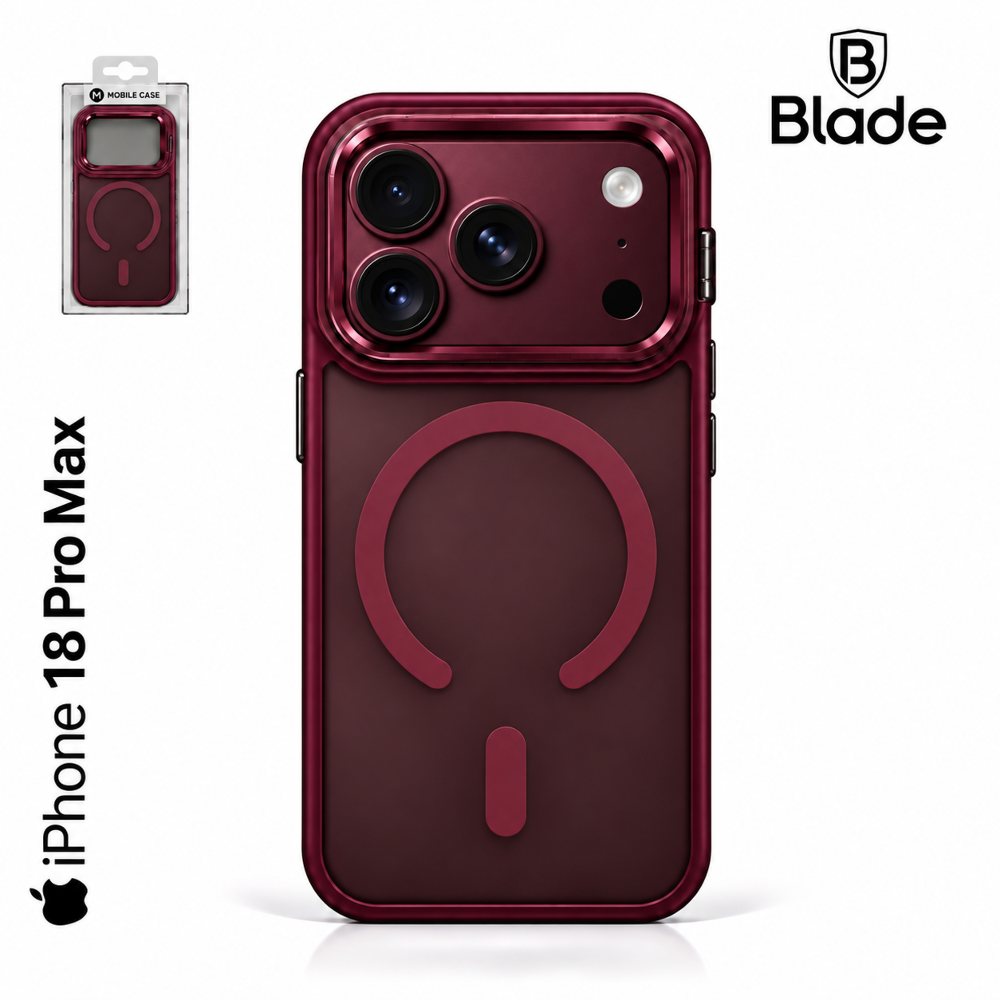 Blade Mag Case mit Stand - iPhone 18 Pro Max - wine red
