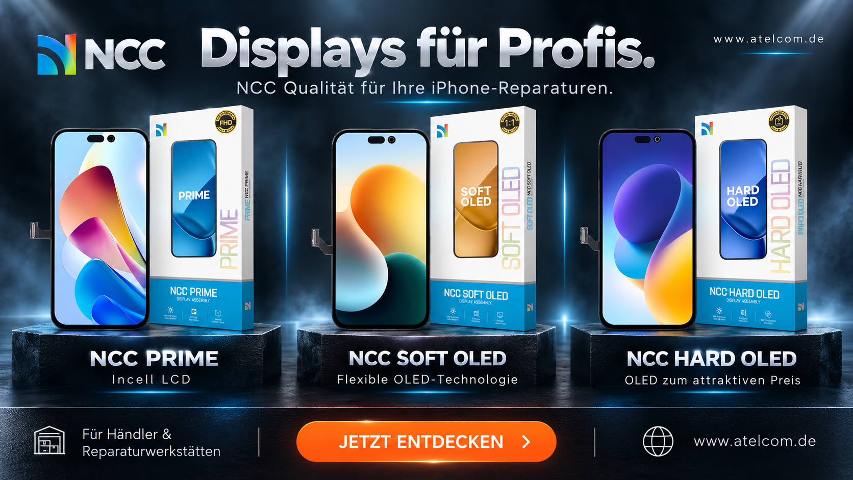 NCC Displays für professionelle Reparaturen