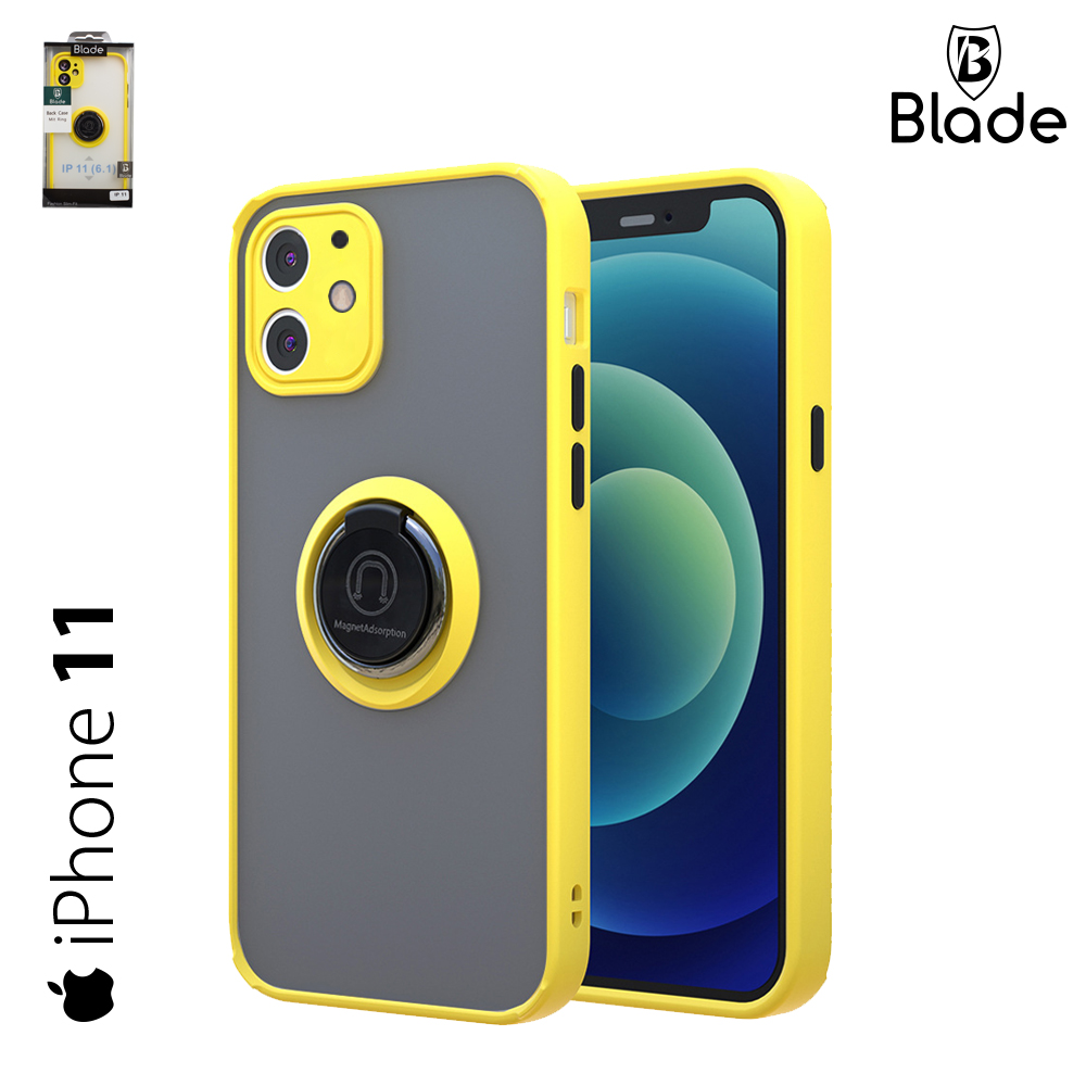 Blade Back Case mit Ring  - iPhone 11 - yellow