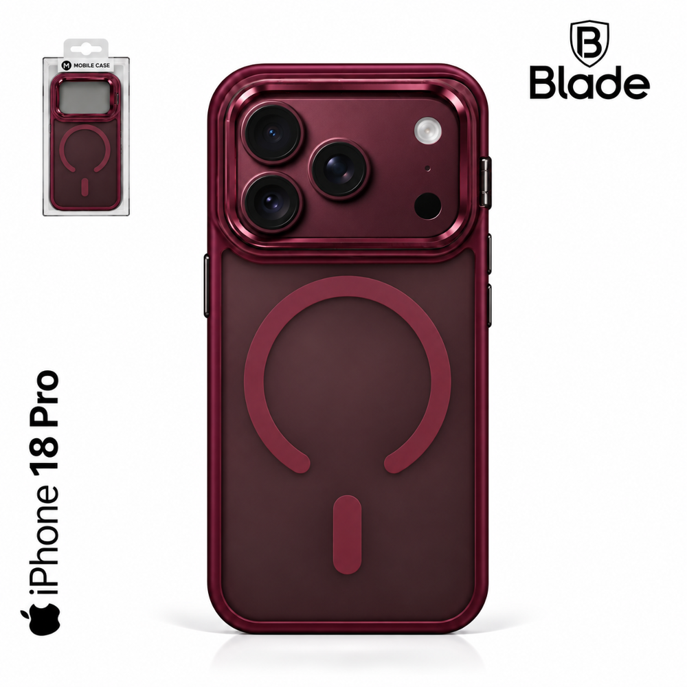 Blade Mag Case mit Stand - iPhone 18 Pro - wine red